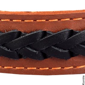 Collar Nahkapanta 25 mm, 38-50 cm ruskea tai musta Ruskea, musta nyöri