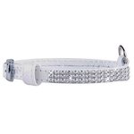 Collar Leather collar "CoLLaR brilliance" with crystals (width 12mm, length 21-29cm) white