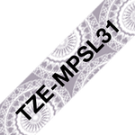 Brother TZe-MPSL31 -tarranauha 12mm x 4m, musta teksti /hopeanvärinen pitsikuvioitu pohja