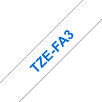 Brother Tarranauha tekstiili TZeFA3 12mm sininen teksti / valkoinen pohja