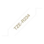 Brother TZe-R234 satiininauha 12 mm x 4m kullanvärinen teksti, valkoinen pohja