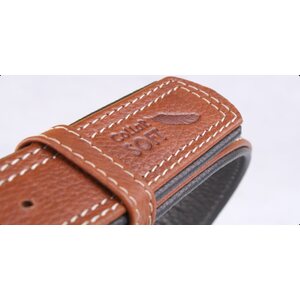 Collar Leather collar "CoLLaR SOFT" black top (width 15mm, length 27-36cm)