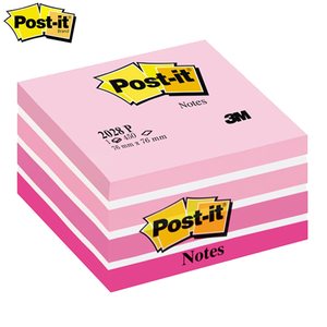 Viestilappu 3M Post-it kuutio 2028P 76x76mm pinkki pastelli