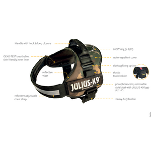 Julius K-9 IDC Powerharness valjaat, punainen, 63-85 cm