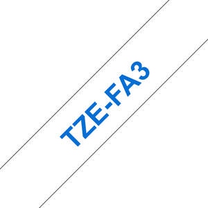 Brother Tarranauha tekstiili TZeFA3 12mm sininen teksti / valkoinen pohja