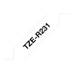 Brother TZe-R231 satiininauha 12 mm x 4m musta teksti valkoinen nauha