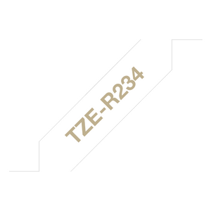 Brother TZe-R234 satiininauha 12 mm x 4m kullanvärinen teksti, valkoinen pohja
