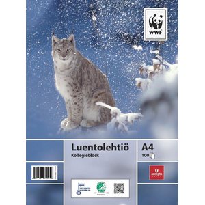 Luentolehtiö WWF A4 100 lehteä