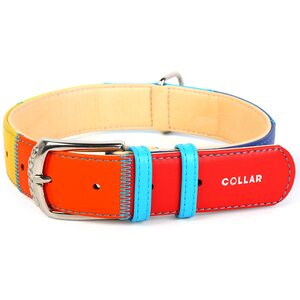 Collar Glamour nahkapanta Rainbow 25mm, 38-49 cm