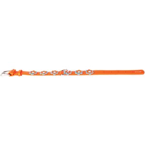 Collar Glamour nahkapanta kukka 25mm, 38-49 cm oranssi