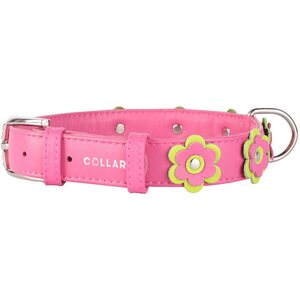 Collar Glamour nahkapanta kukka 35mm, 46-60 cm pinkki