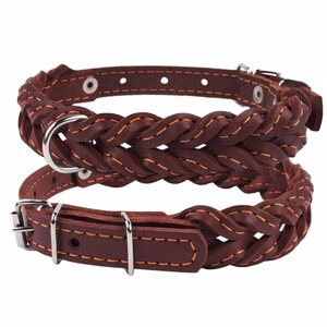 Collar Nahkapanta punos 25mm, 42-54 cm ruskea