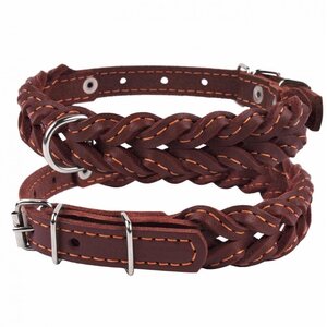 Collar Nahkapanta punos 20mm, 32-40 cm ruskea