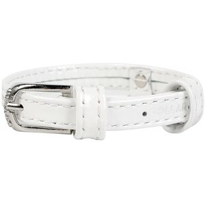 Collar Nahkapanta "CoLLaR brilliance" kristalleilla (leveys 9mm, pituus 19-25cm) Valkoinen