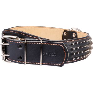 Collar Nahkapanta tylpillä piikeillä 45mm, 57-69 cm musta