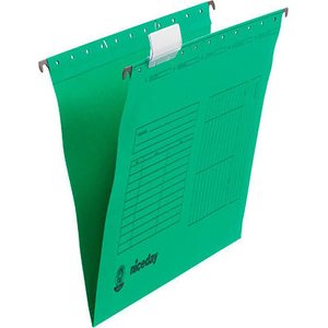 Riippukansio A4 vihreä kartonkia, metalliorret 5kpl