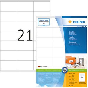 Herma Tulostustarra Premium 21-osainen 70x42 mm 100 arkkia