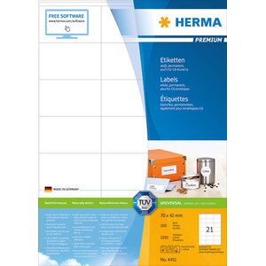 Herma Tulostustarra Premium 21-osainen 70x42 mm 100 arkkia