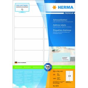 Herma Tulostustarra Premium 14-osainen 99,1x38,1 mm, 100 arkkia