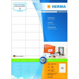 Herma 4461 Tulostustarra Premium 40-osainen 52,5x29,7 mm, 100 arkkia