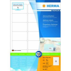 Herma Tulostustarra Premium 21-osainen 63,5x38,1 mm, 100 arkkia