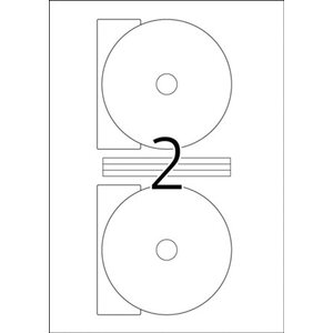 Herma CD/DVD-Tarra Herma 5115 2-osainen 116 mm 25 arkkia, 50 tarraa