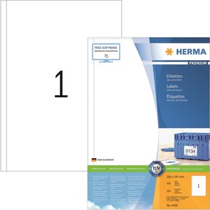 Herma 4458 Tulostustarra Premium 1-osainen 200x297 mm, 100 arkkia
