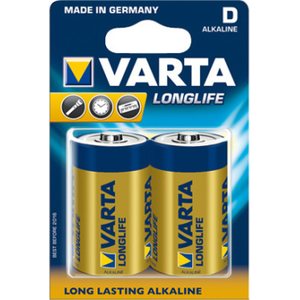 Alkaliparisto Varta Longlife 1,5V LR20 D, 2 kpl