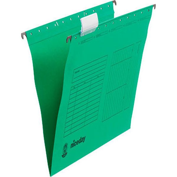 Riippukansio A4 vihreä kartonkia, metalliorret 5kpl